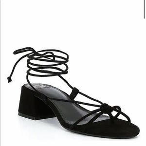 GB Servin-Lewks Suede Ankle Tie Low Block Heel